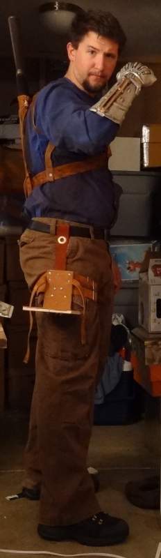 This picture shows off the chainsaw holster I made mainly for walking around at cons.