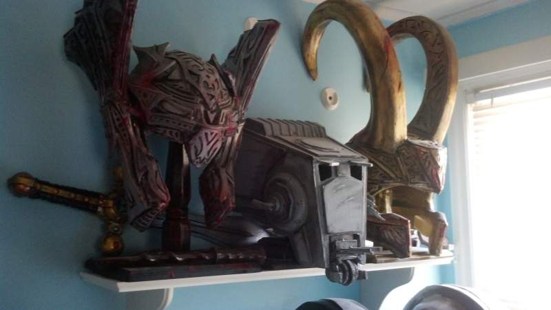 Thor & Loki helmets, with my ATST Helmet in between.