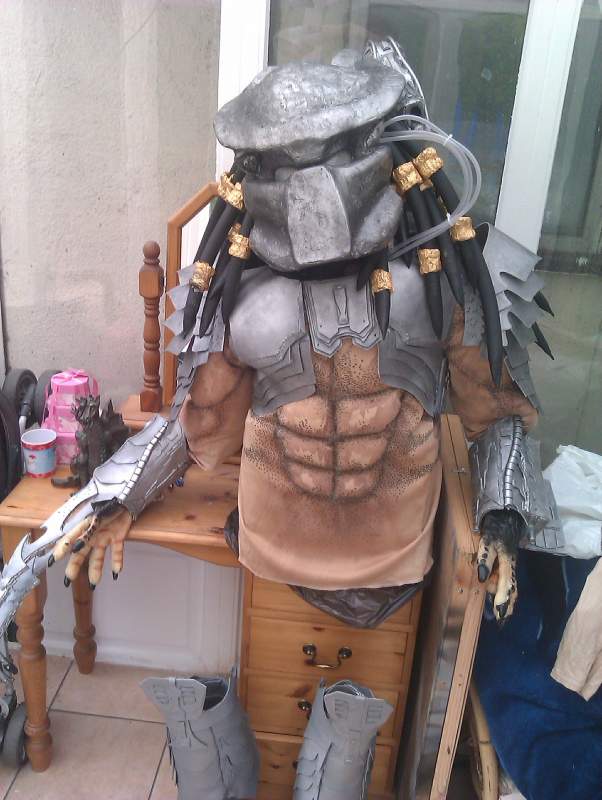 Top half of my AVP predator costume with bio, chest armour, shoulder bells and bicep armour and arm gauntlets