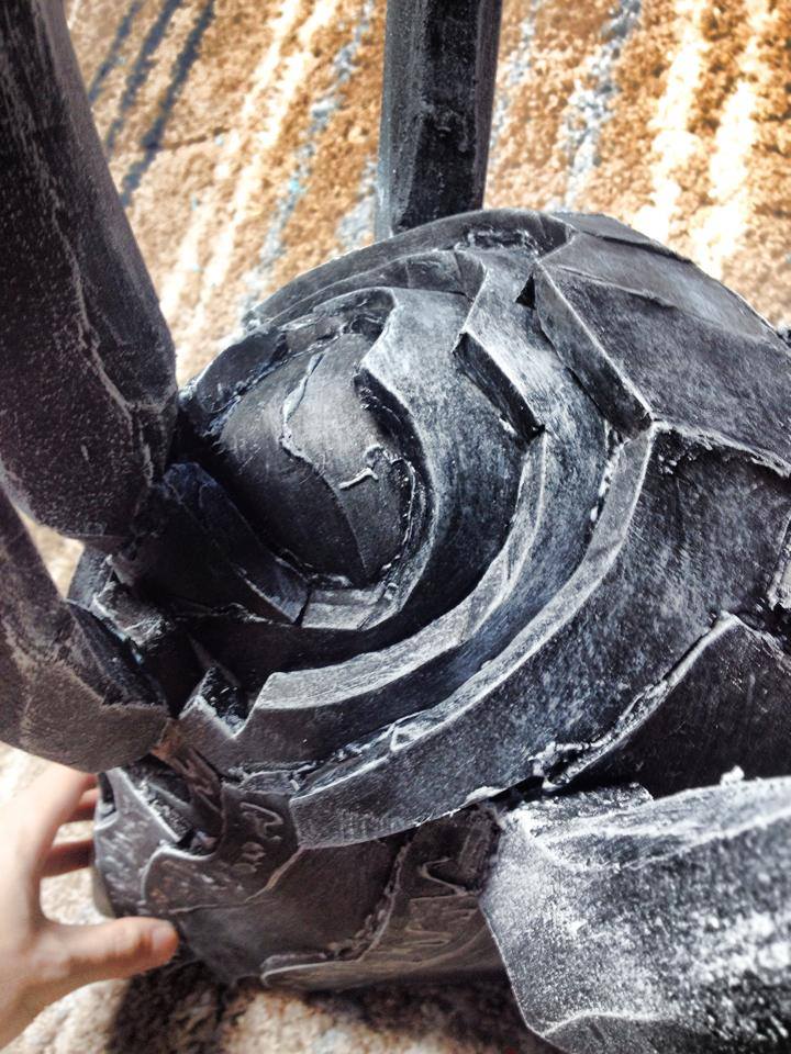 Top of the helmet.