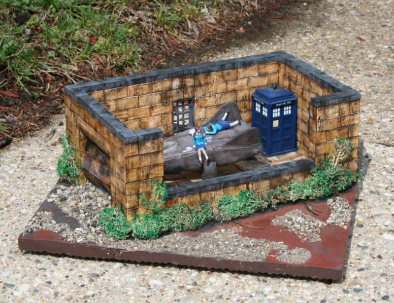 Two Schoolgirls and a Spaceship in an Abandoned Garage diorama.