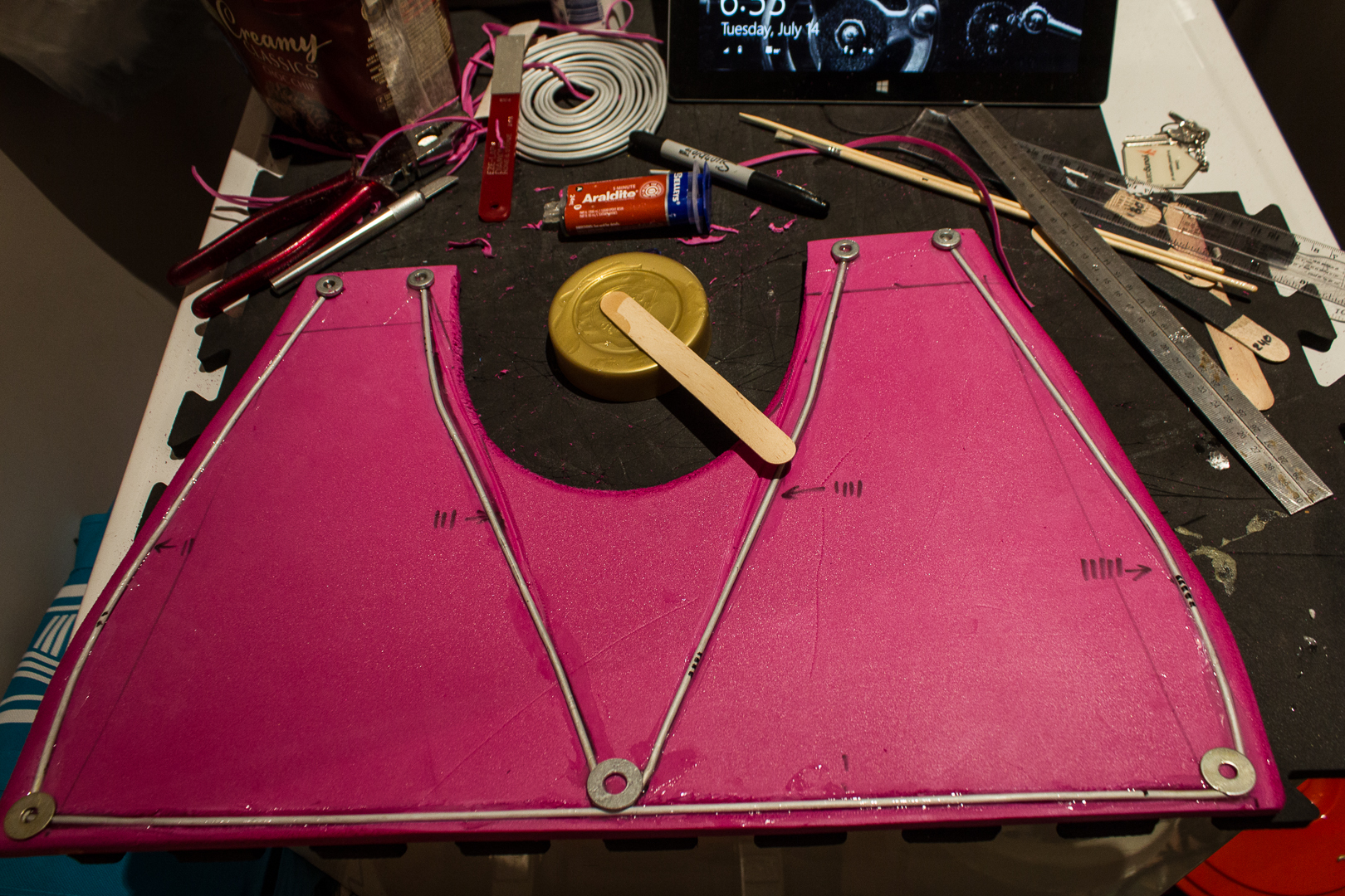 Using armature wire to help hold the shape a little better and more rigidly.