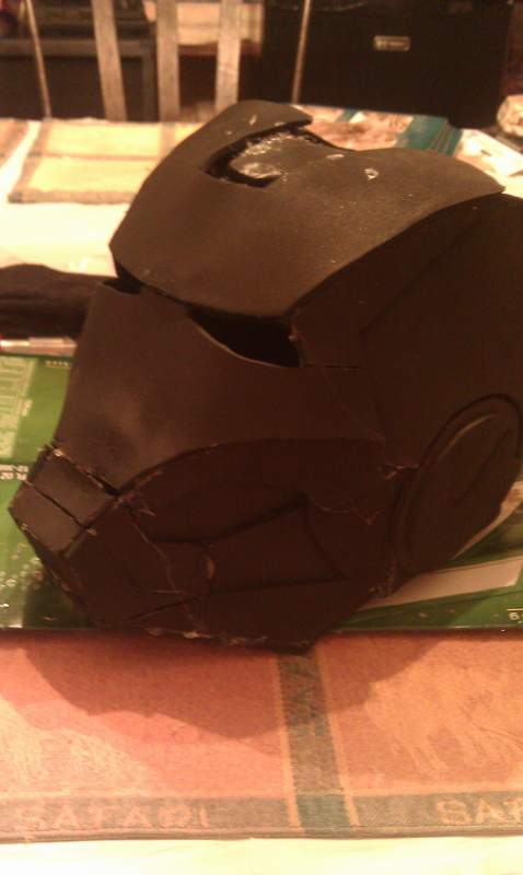 Very bad first attempt at making a Iron Man helmet out of foam. Ugh haha.