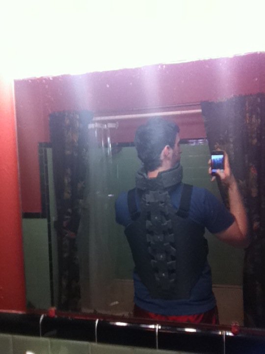 Wearing the armor, back shot. Not painted.