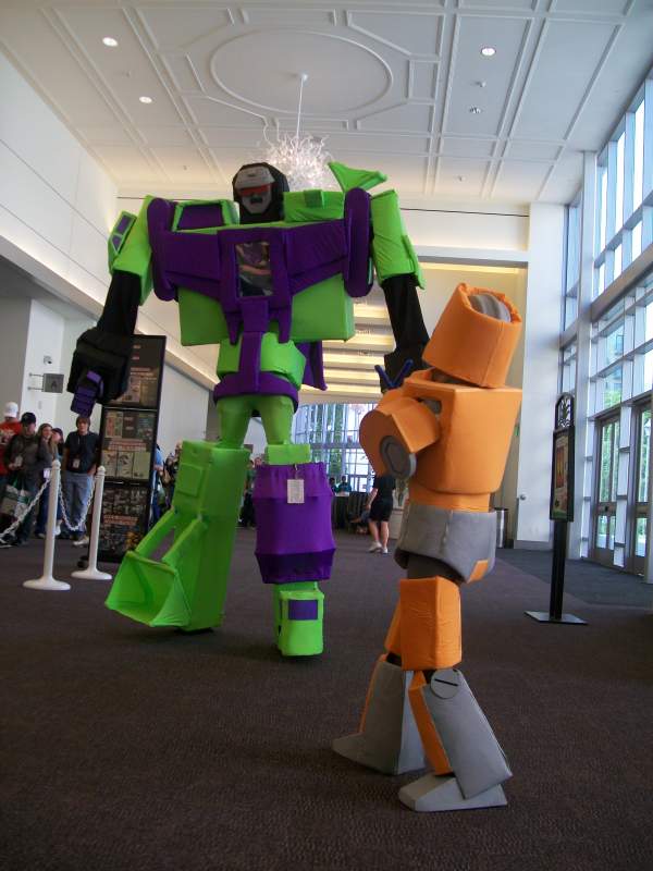 Wheelie taking on Devastator! (Our buddy Ken is Devastator)