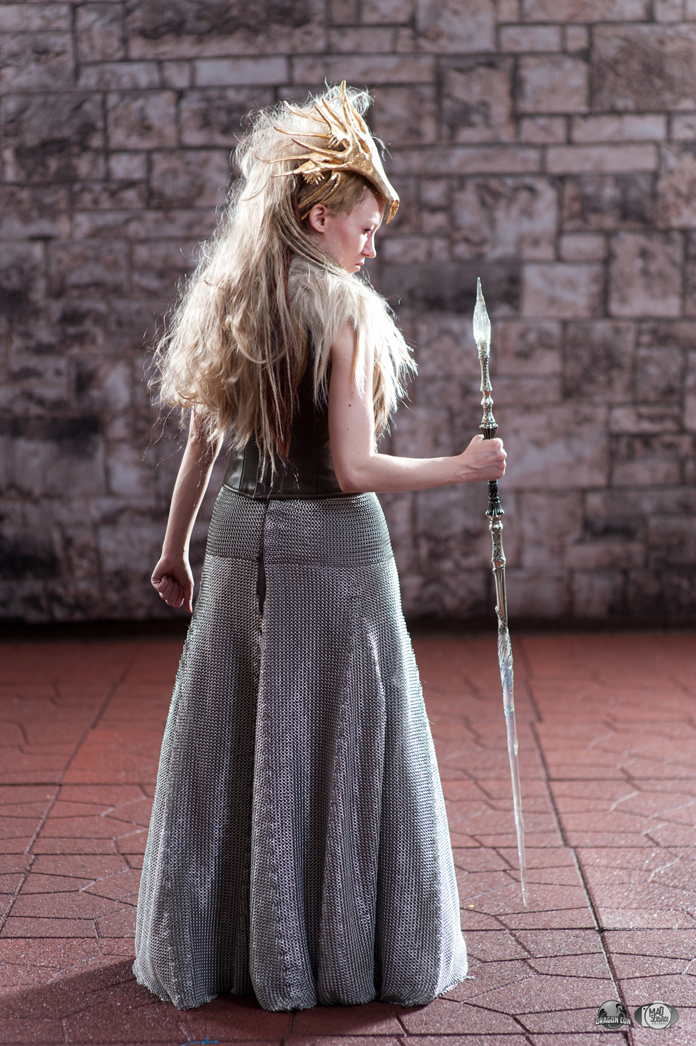 White Witch from Narnia; Entire costume is hand-made, including wig and chainmail skirt.

Photo by Bryan Humphrey