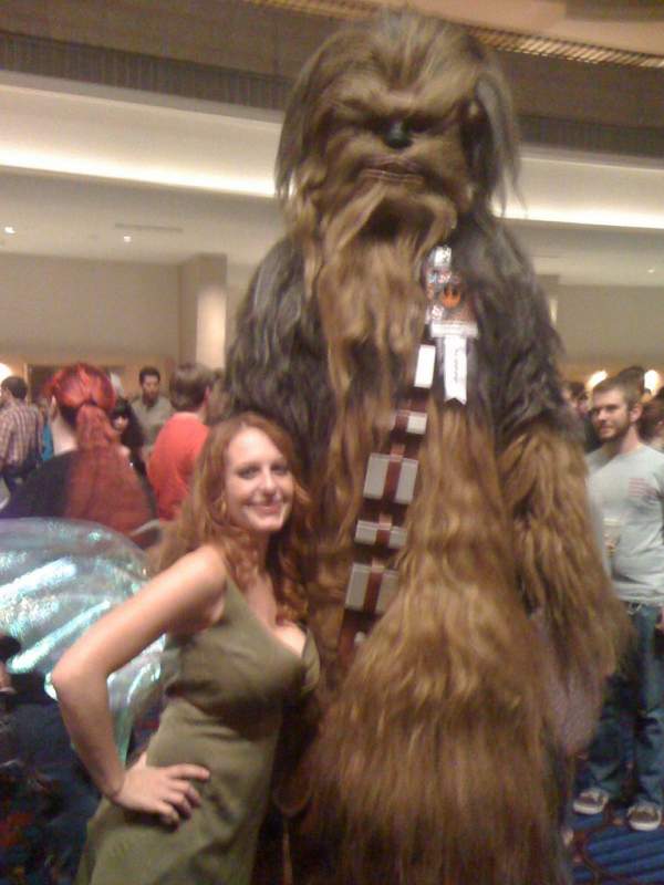 With Chewbacca at the Marriott, DragonCon 2009.