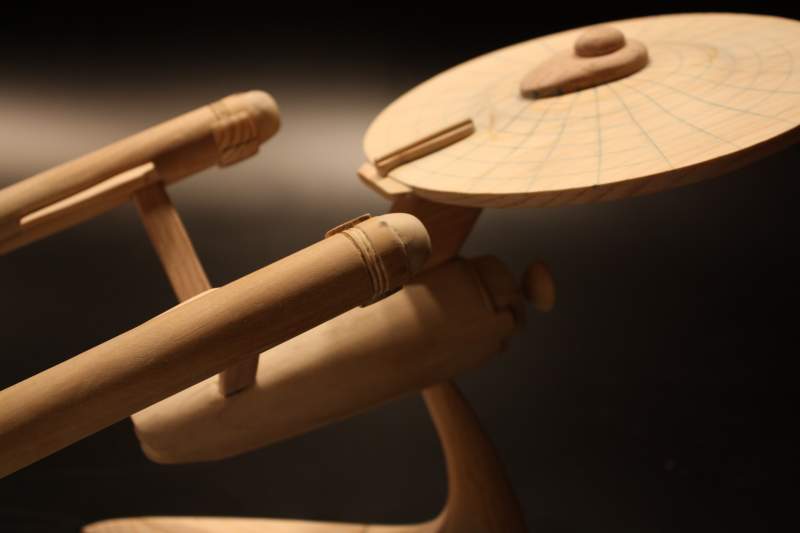 Wood sculpt of TOS enterprise (about 18" long)